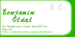 benjamin oldal business card